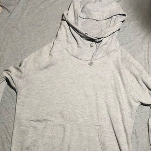 Turtleneck pull-up hoodie